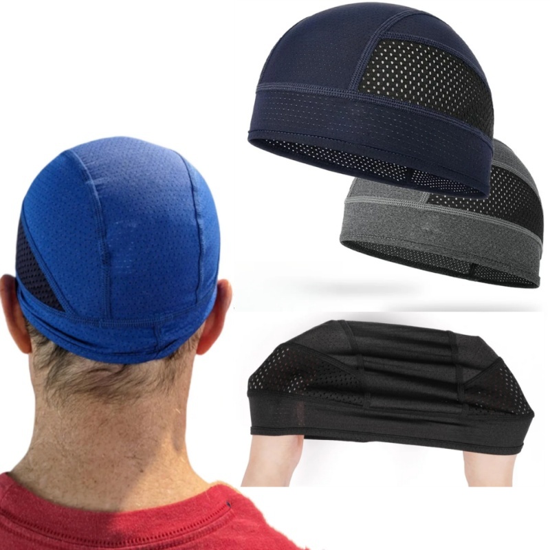 Skull Cap Helmet Liner - Sommer Schnelltrocknende Atmungsaktive Mesh-Laufmütze Schweißabsorbierende Kappe