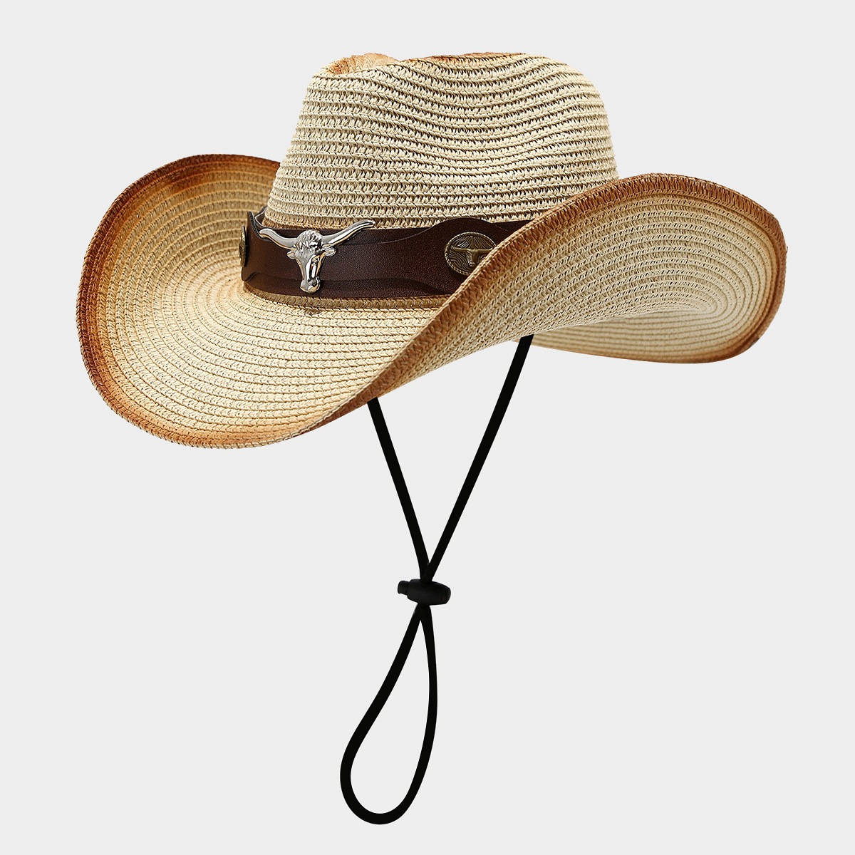 Cowboy Hat Straw - Neuer Amerikanischer Western-Style Cowboy-Strohhut, Tibetischer Outdoor-Sonnenschutzhut,