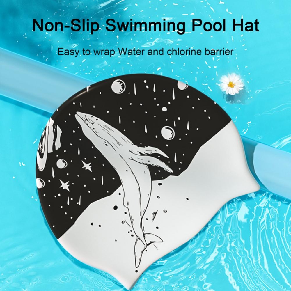 Swim Hat Silicone - Nicht zu enge, doppelseitig bedruckte Schwimmkappe
