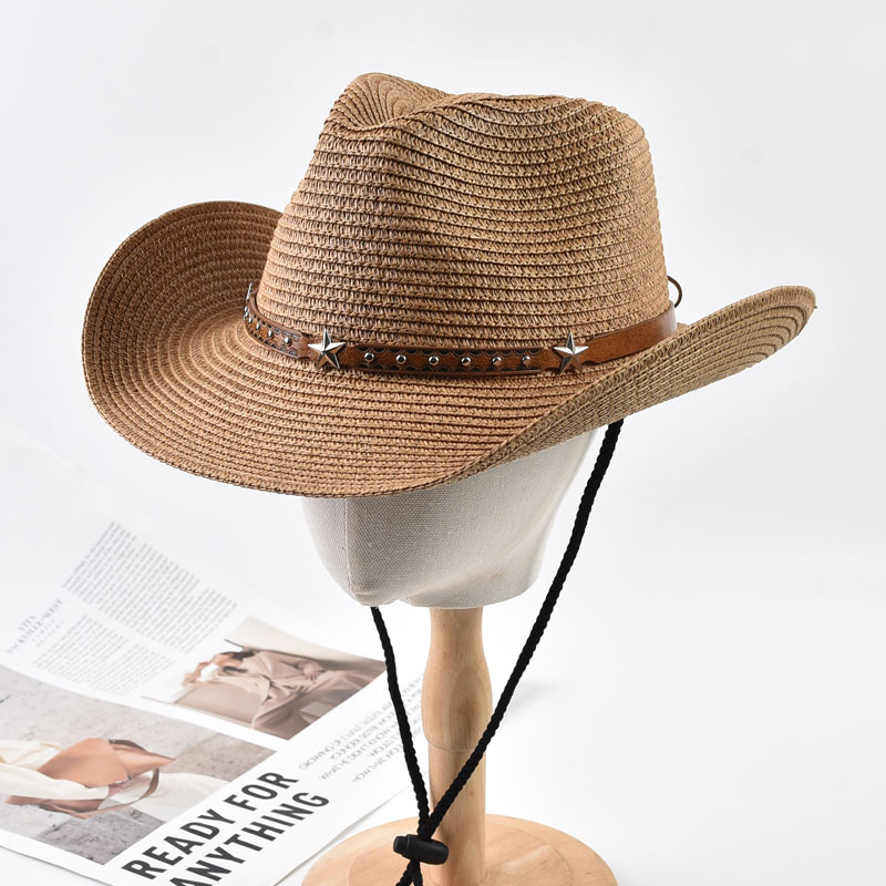Cowboy Hat Straw - Damen Stroh Western Cowboyhut Faltbarer Breiter