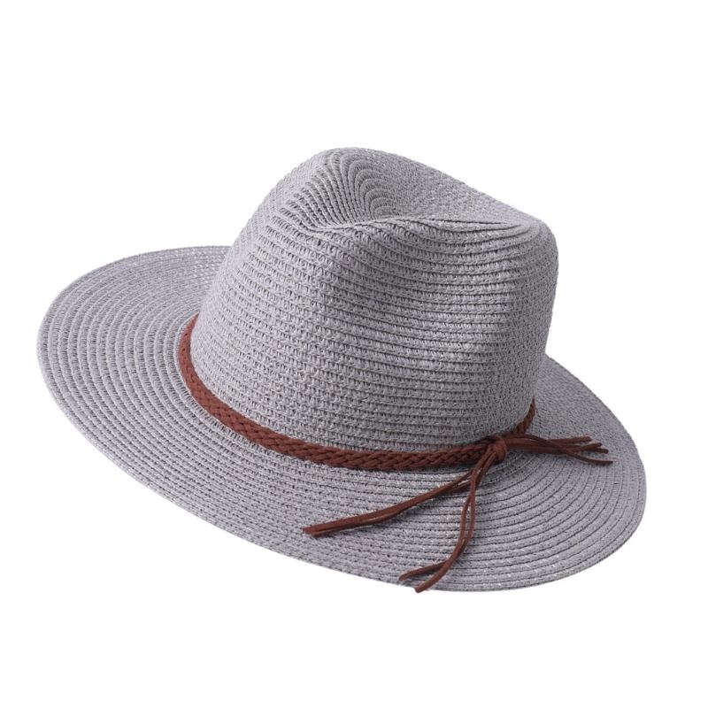 Cowboy Hat Straw - E56A Homburg Cowboyhüte mit geflochtenem Gürtel,