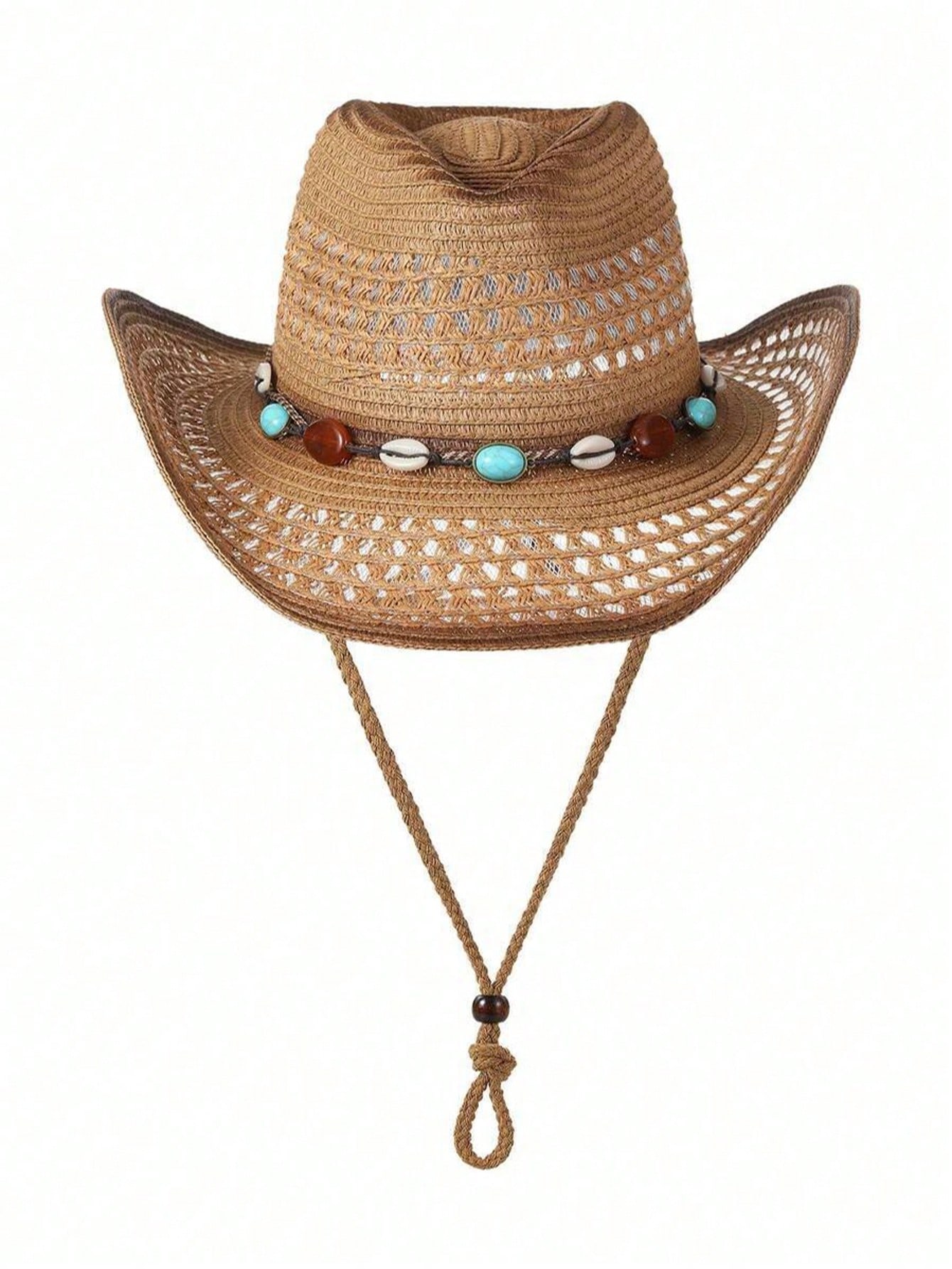 Cowboy Hat Straw - Unisex brauner Stroh-Cowboyhut, geeignet für Outdoor,