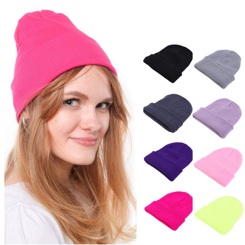 Modische einfarbige Strickmütz – Beanie Cuffed Knit Bewertung und Preis