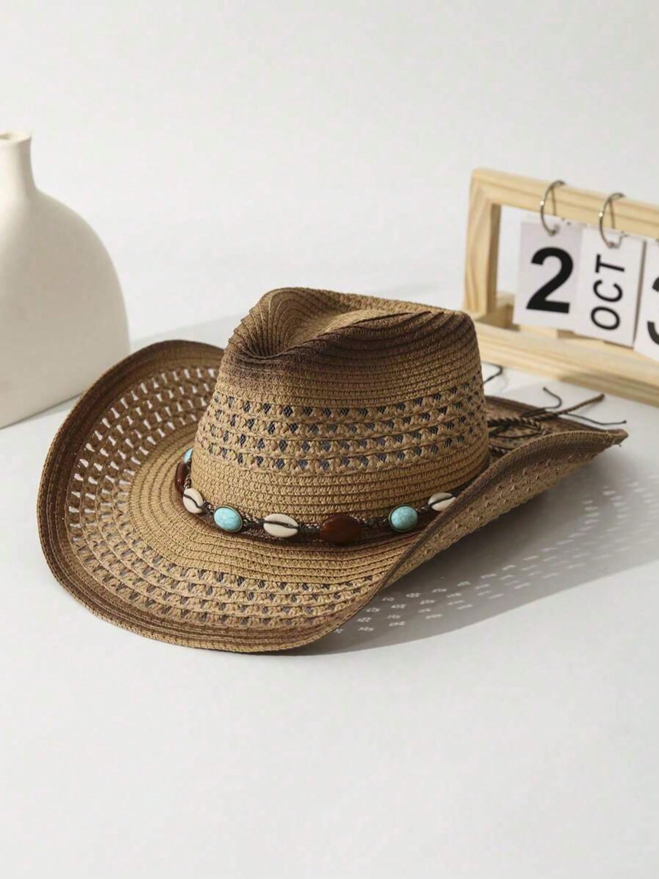 Unisex brauner Stroh-Cowboyhut – Cowboy Hat Straw Bewertung und Preis